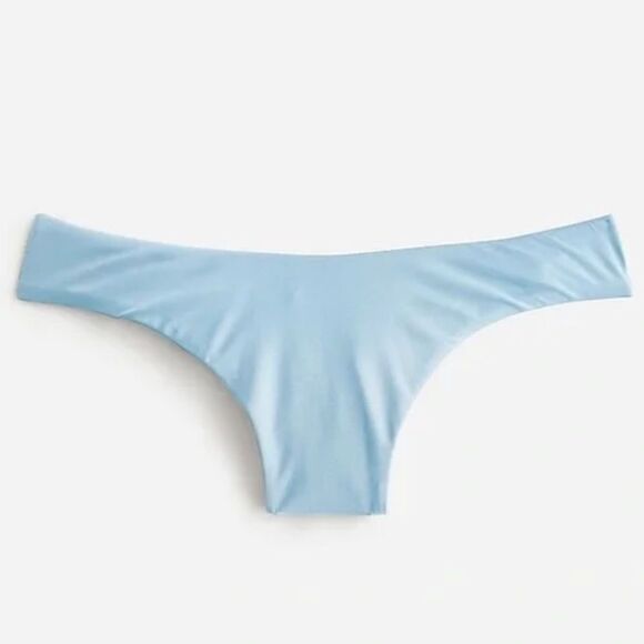 J Crew Swimsuit Size Medium Curved‎ Waist Cheeky Bikini Bottom Light Blue - Picture 1 of 6